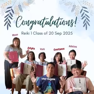 Graduates of Reiki 1 workshop on 20 Sep 2025