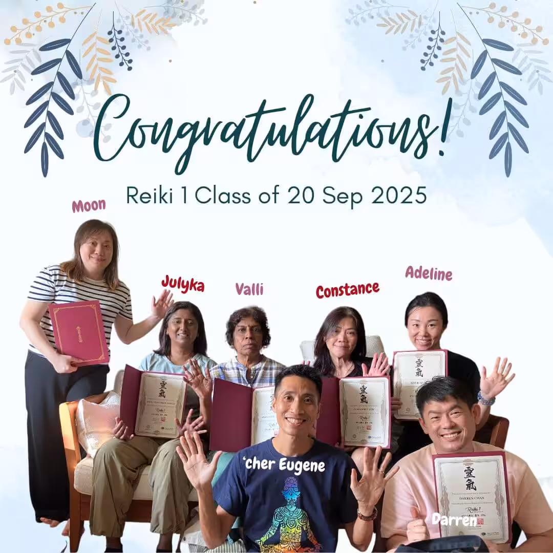 Graduates of Reiki 1 workshop on 20 Sep 2025