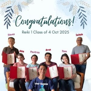 Graduates of Reiki 1 workshop on 4 Oct 2025