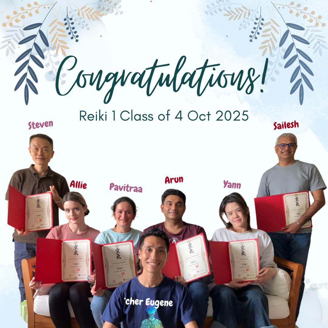 Graduates of Reiki 1 workshop on 4 Oct 2025